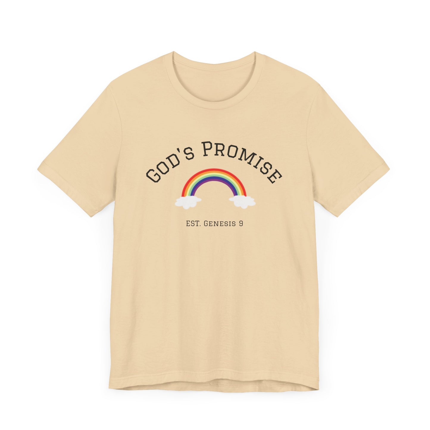 God's Promise Rainbow Tee - Unisex Short Sleeve Shirt, Faith-Based Apparel, Meaningful Gift, Spiritual Wear