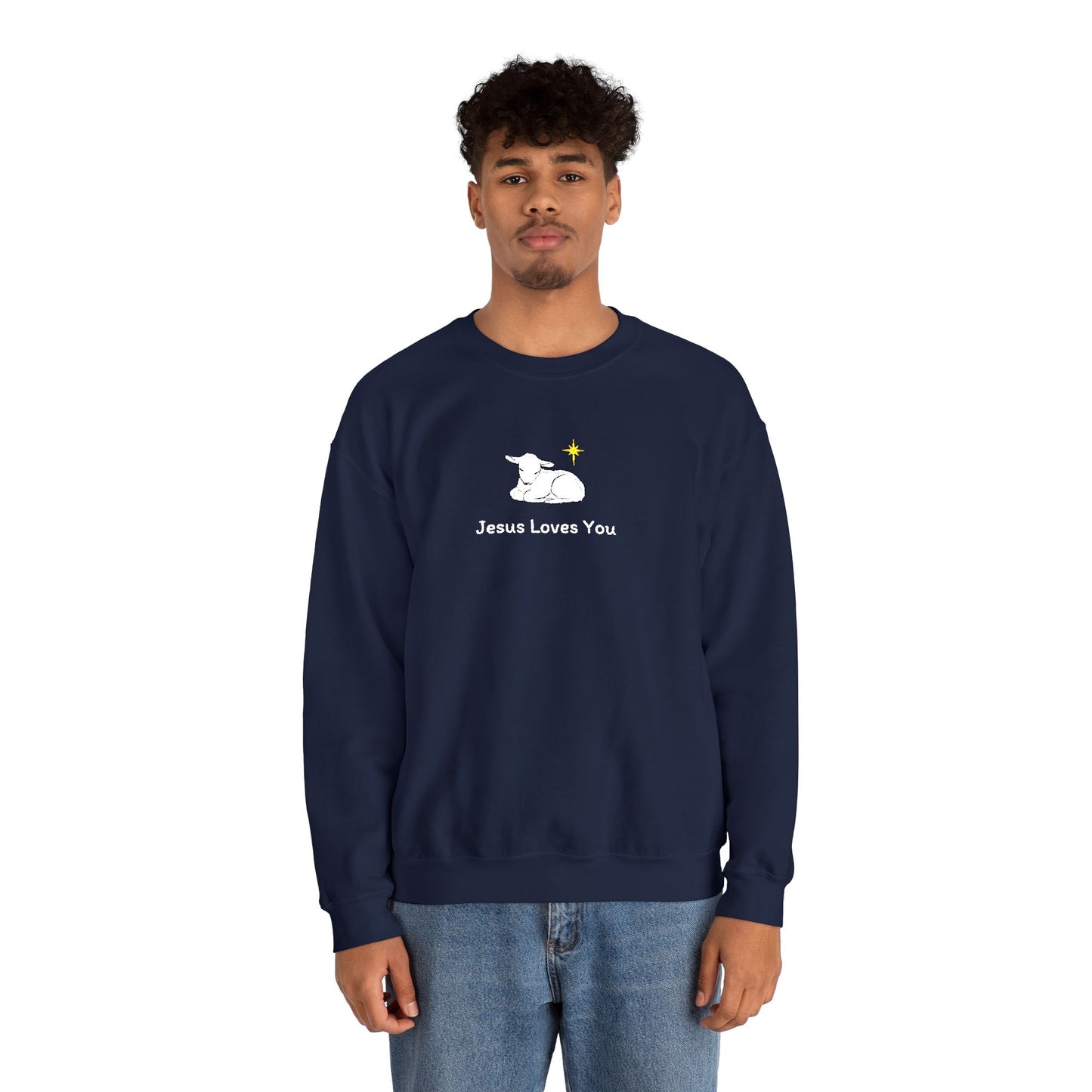 Jesus Loves You Lamb Winter Crewneck