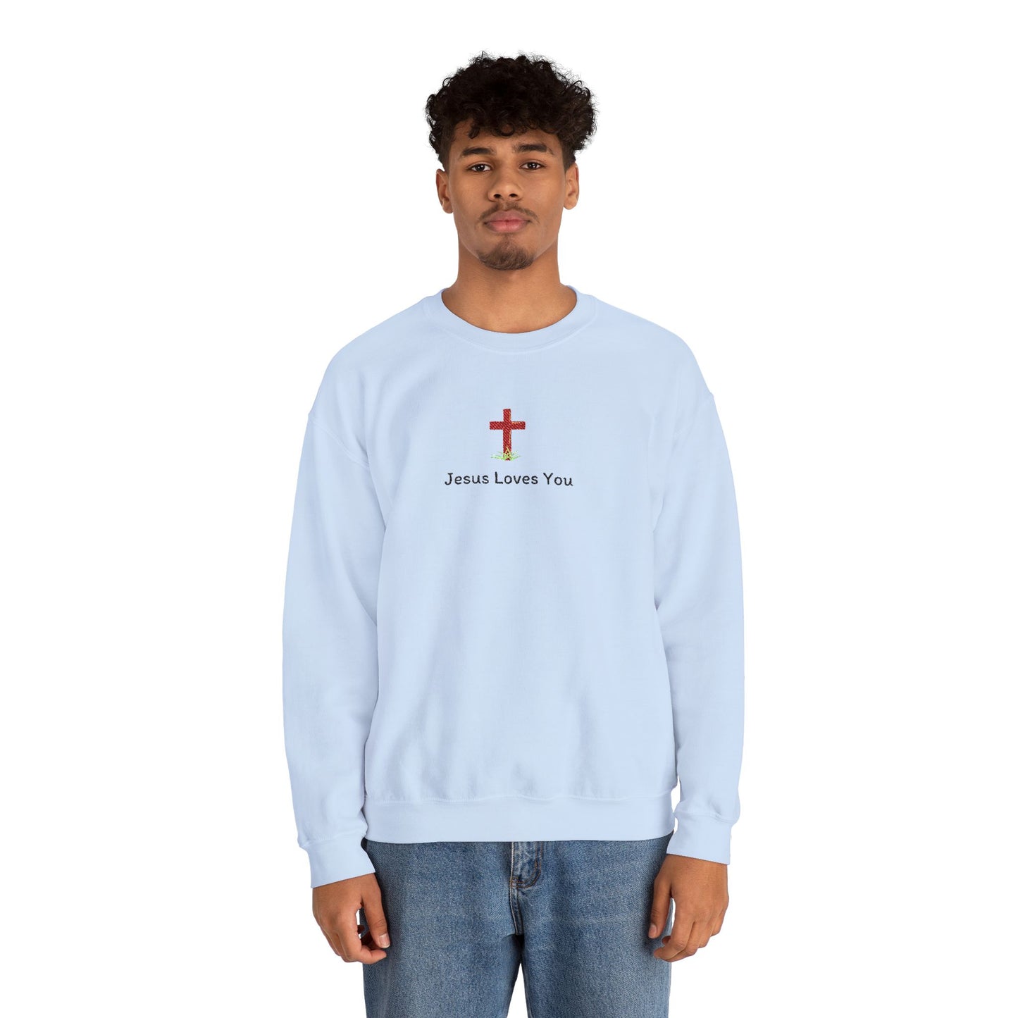 Jesus Loves You Spring Cross Crewneck