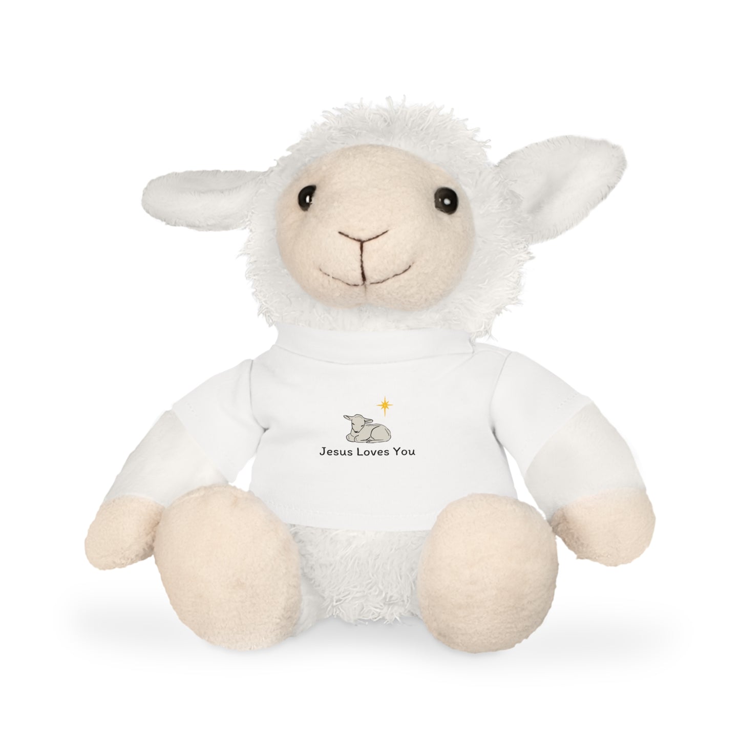 Plush Lamb Toy with "Jesus Loves You" Shirt
