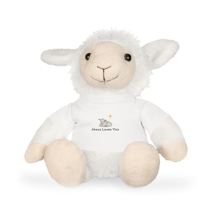 Plush Lamb Toy with "Jesus Loves You" Shirt
