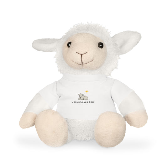 Plush Lamb Toy with "Jesus Loves You" Shirt