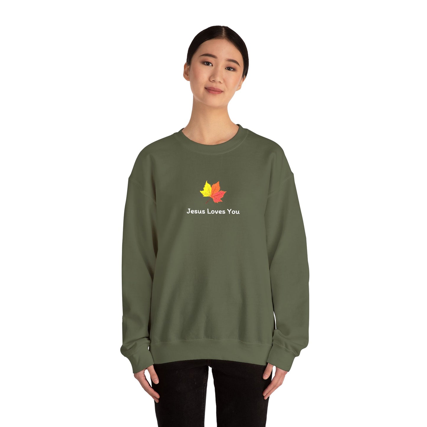 Jesus Loves You Fall Leaves Sweatshirt