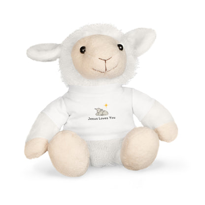 Plush Lamb Toy with "Jesus Loves You" Shirt