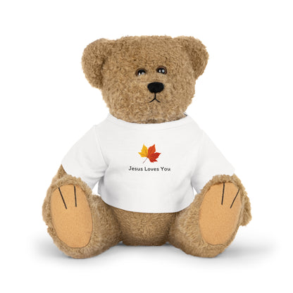 Plush Teddy Bear Toy with "Jesus Loves You" Shirt
