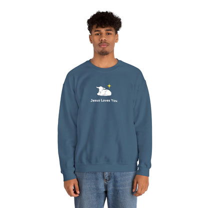 Jesus Loves You Lamb Winter Crewneck