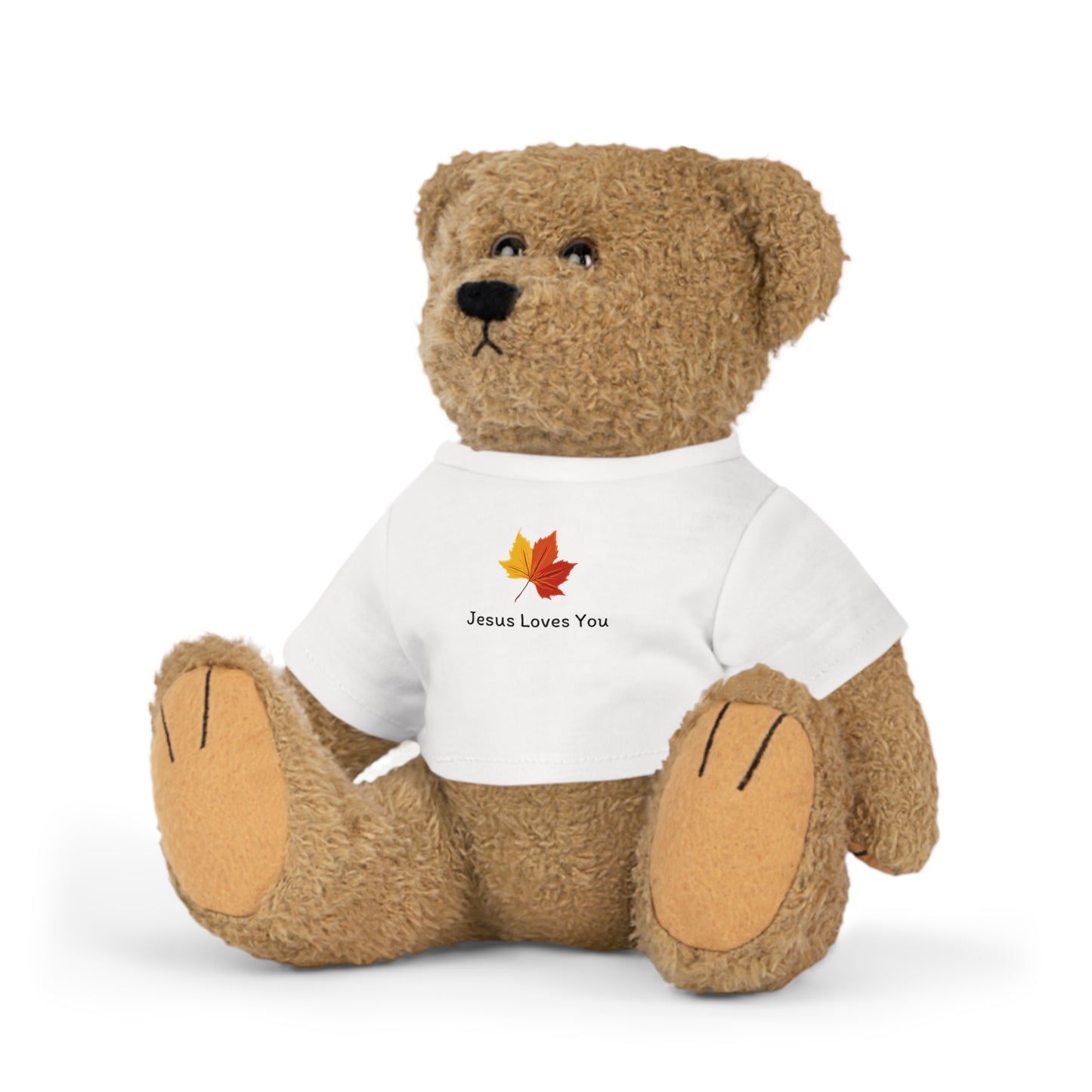 Plush Teddy Bear Toy with "Jesus Loves You" Shirt