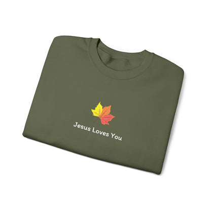 Jesus Loves You Fall Leaves Sweatshirt