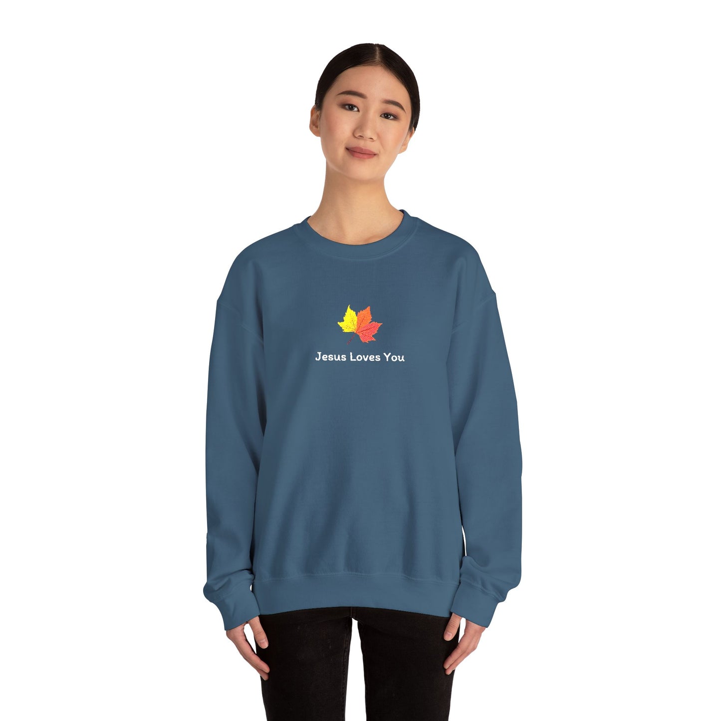 Jesus Loves You Fall Leaves Sweatshirt