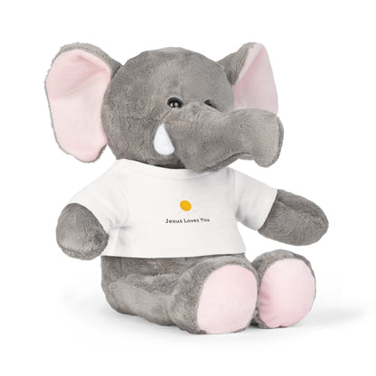 Plush Elephant Toy with "Jesus Loves You" Shirt