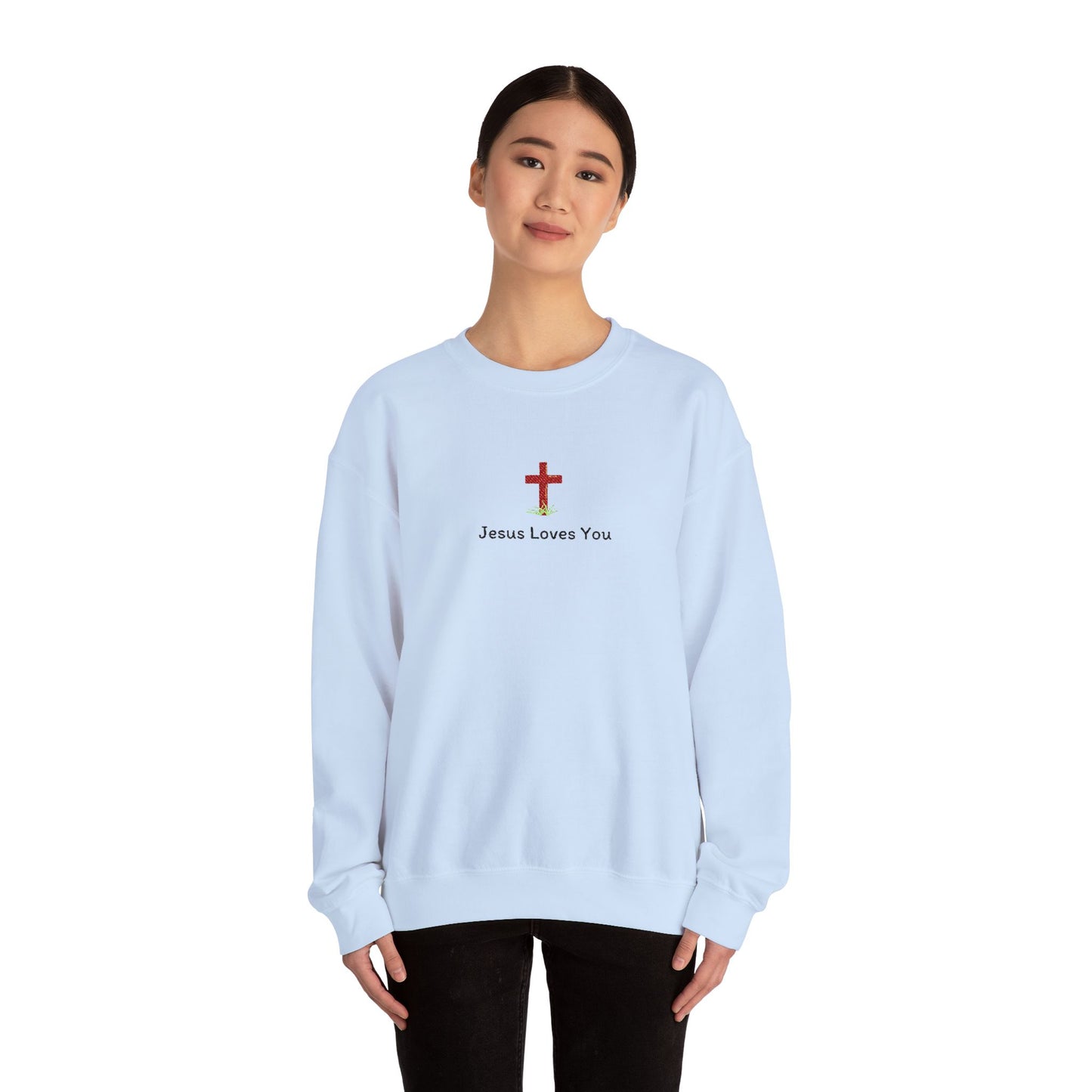 Jesus Loves You Spring Cross Crewneck