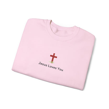 Jesus Loves You Spring Cross Crewneck