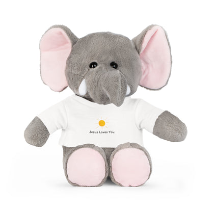 Plush Elephant Toy with "Jesus Loves You" Shirt