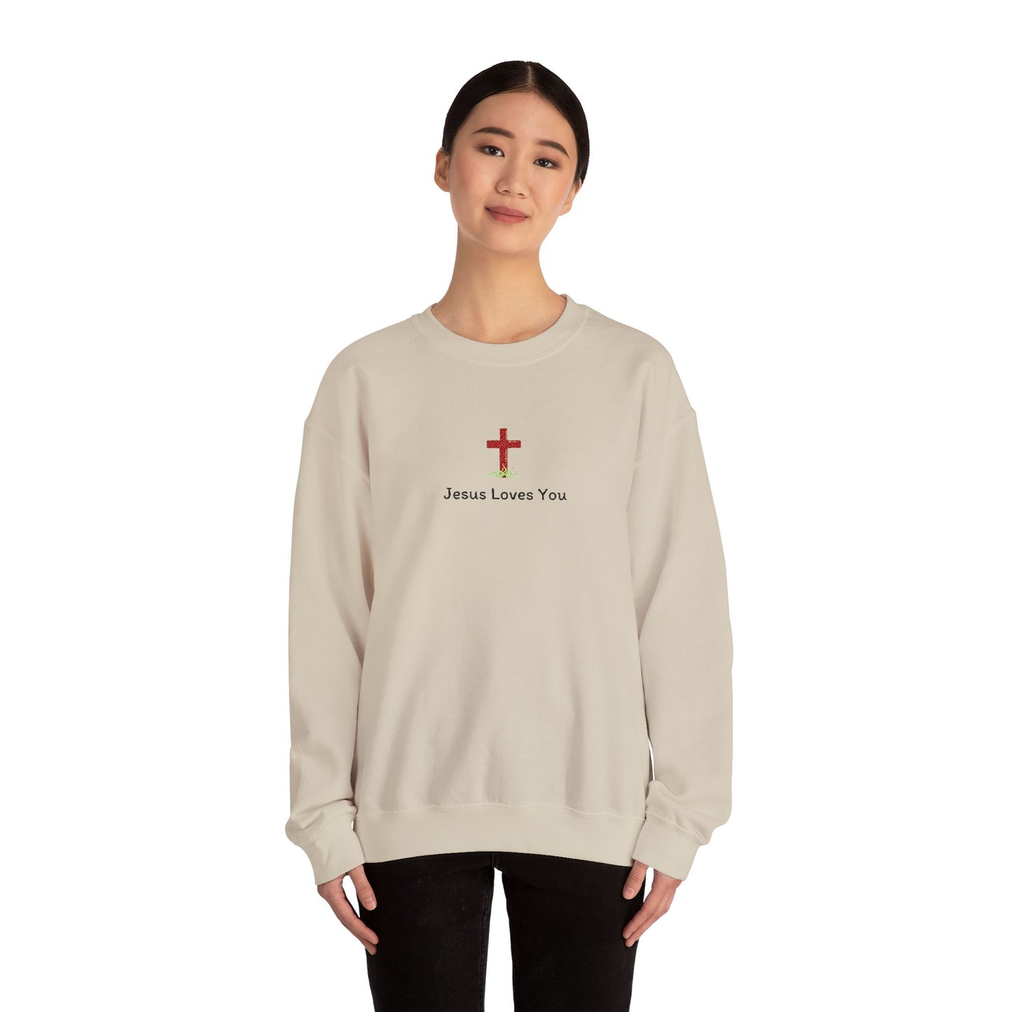 Jesus Loves You Spring Cross Crewneck