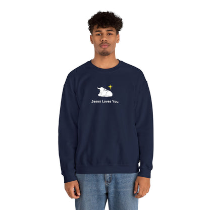 Jesus Loves You Lamb Winter Crewneck