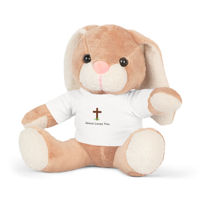 Plush Bunny Toy with "Jesus Loves You" Shirt