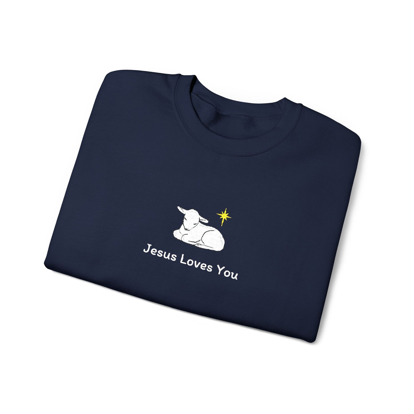 Jesus Loves You Lamb Winter Crewneck