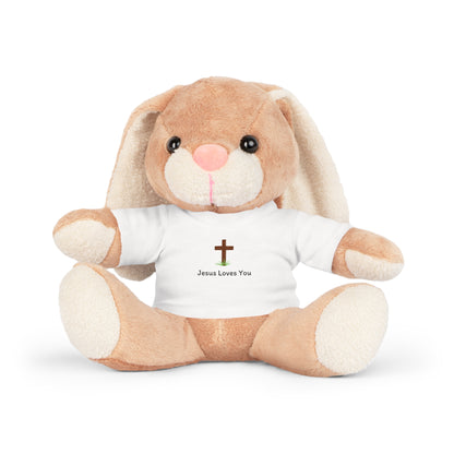 Plush Bunny Toy with "Jesus Loves You" Shirt
