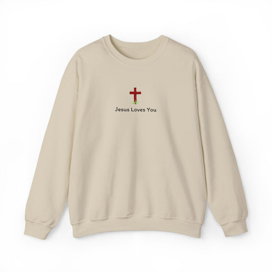 Jesus Loves You Spring Cross Crewneck