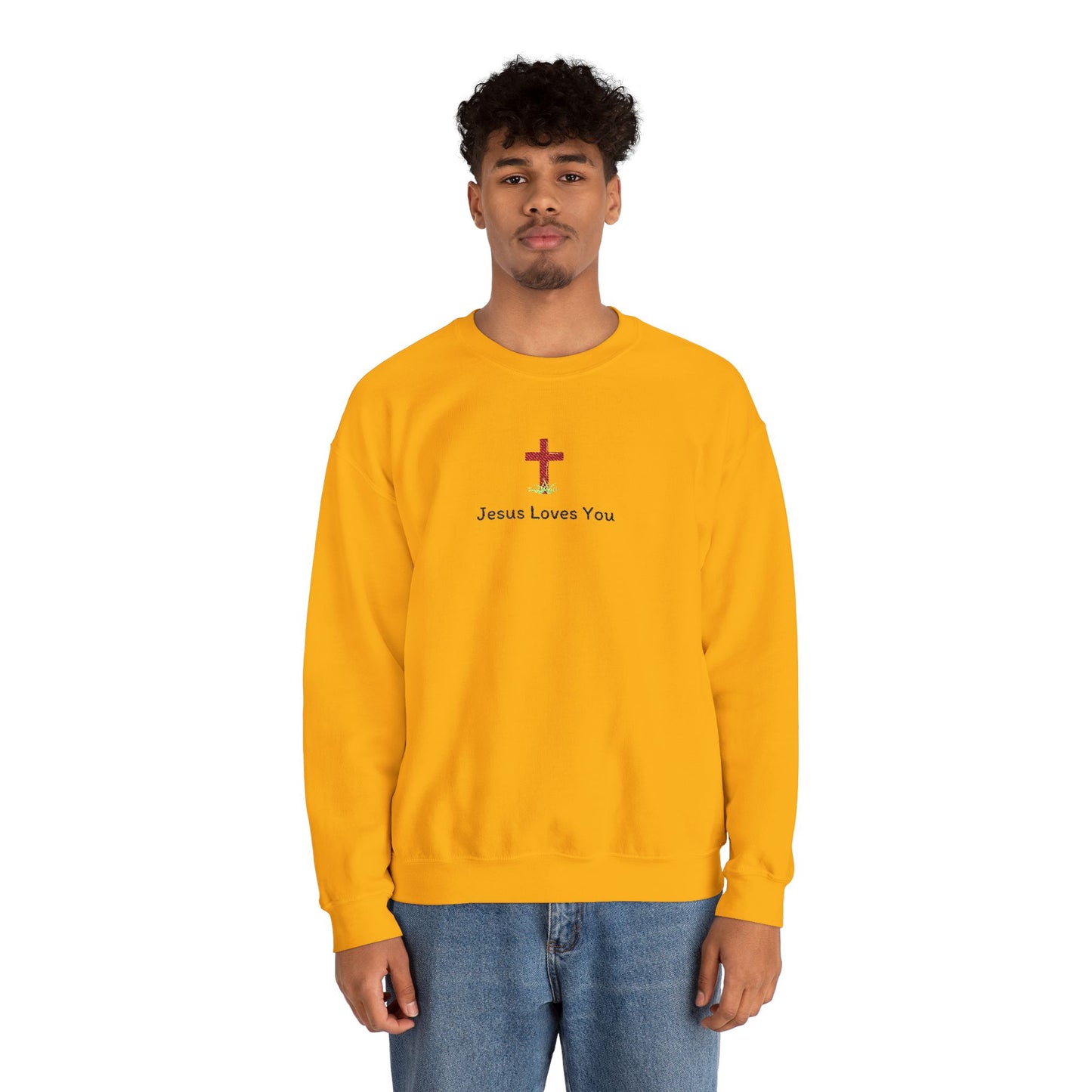 Jesus Loves You Spring Cross Crewneck