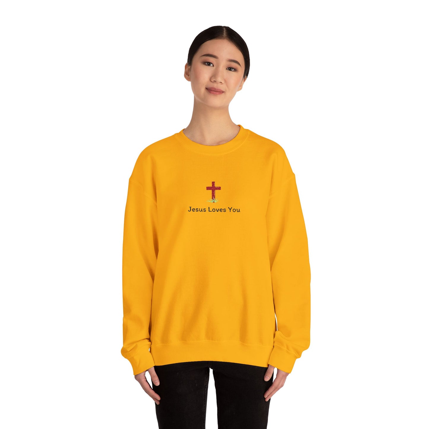 Jesus Loves You Spring Cross Crewneck